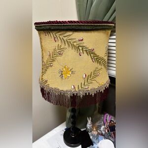 One-of-a-Kind Silk & Embroidered Lampshade | Vintage Modern Style